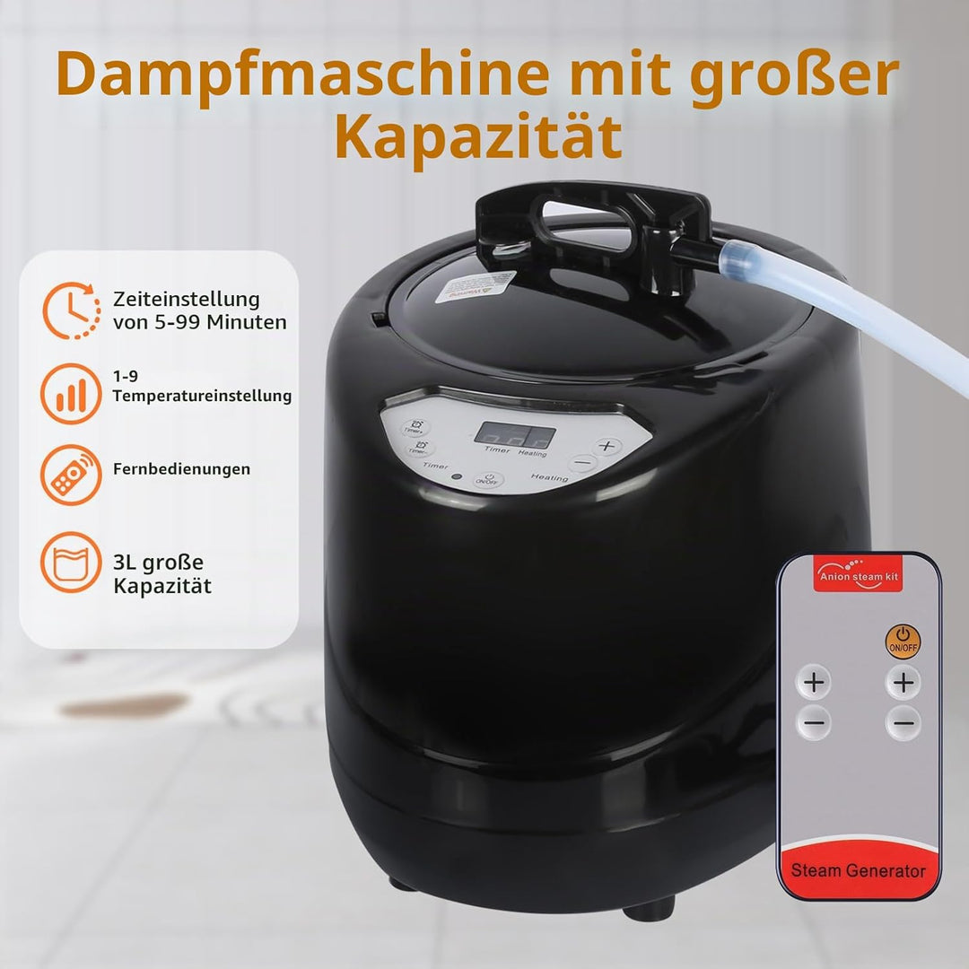 Tragbare Dampfsauna 90x90x180 cm mit 3L Dampfgenerator, Mobile Sauna Zelt für Zuhause, Infrarot & Da