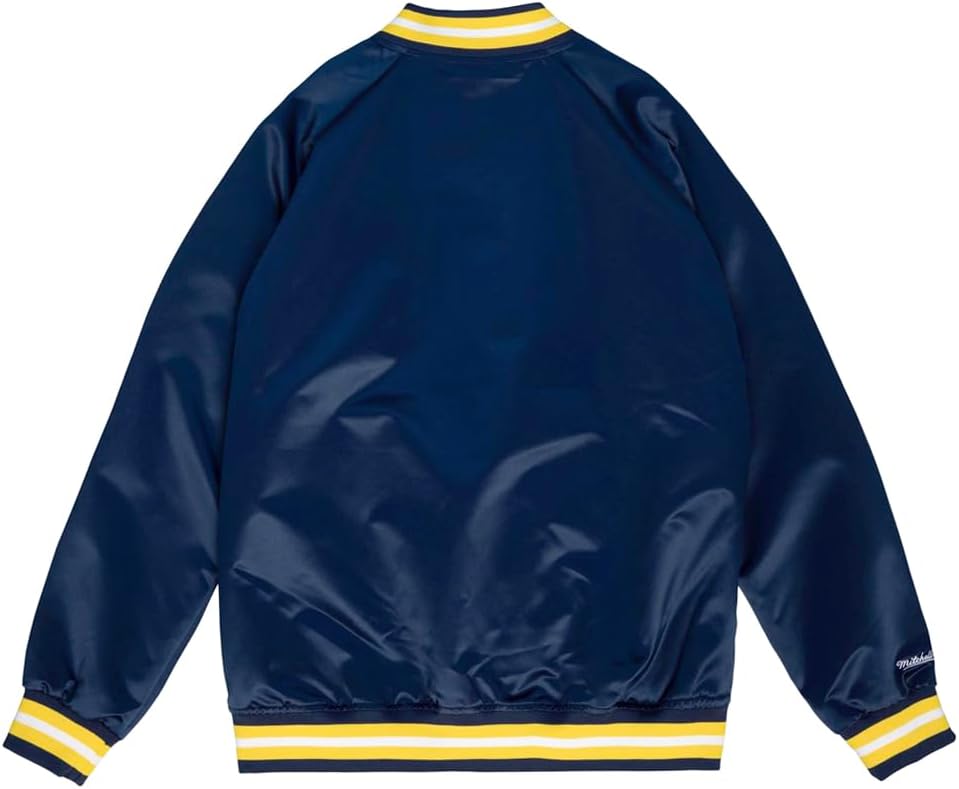 Mitchell & Ness NCAA Lightweight Satin Jacket M Michigan, Navy, M Michigan, Navy