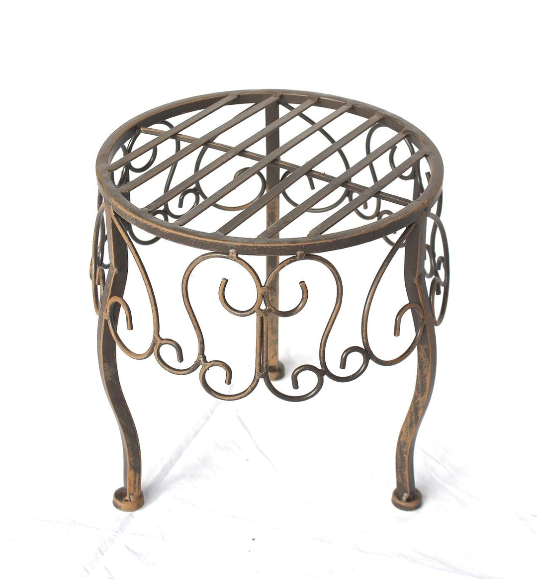 DanDiBo Blumenhocker Metall Braun Rund 30 cm Blumenständer 140129 M Beistelltisch Pflanzenständer Kl