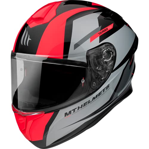 MT Helmets - FF106 Targo Pro Sound Integralhelm, A5 Grau / Rot XS
