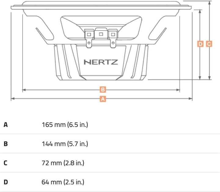 Hertz DCX 165.3 – 165-mm 2-Wege-Koaxiallautsprecher mit wasserabweisendem Papierkonus, 26-mm-PEI-Kal