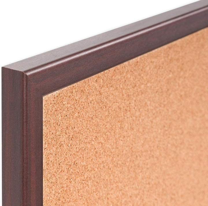 Bi-Office Earth - Korktafel mit Executive MDF Rahmen, Kirschen, Umweltfreundliche Pinnwand mit Natur