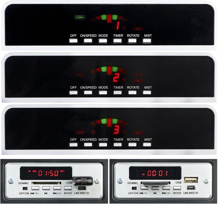 Sichler Haushaltsgeräte Kühlender Ventilator: Sprühnebel-Standventilator, Anti-Insekten, MP3-Player,