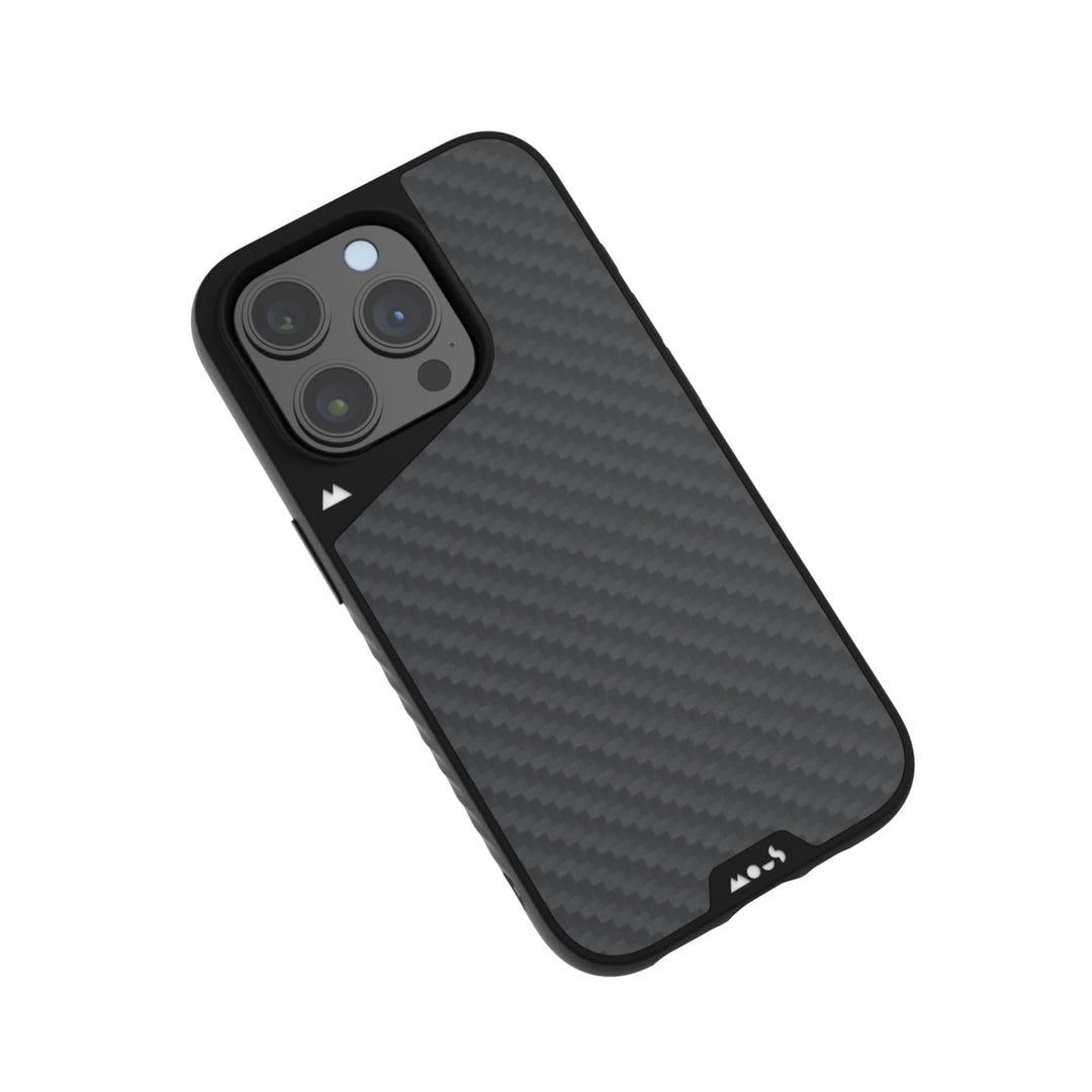 Mous Hülle für iPhone 15 Pro MagSafe Kompatibel Case - Limitless 5.0 - Carbonfaser - Handyhülle iPho