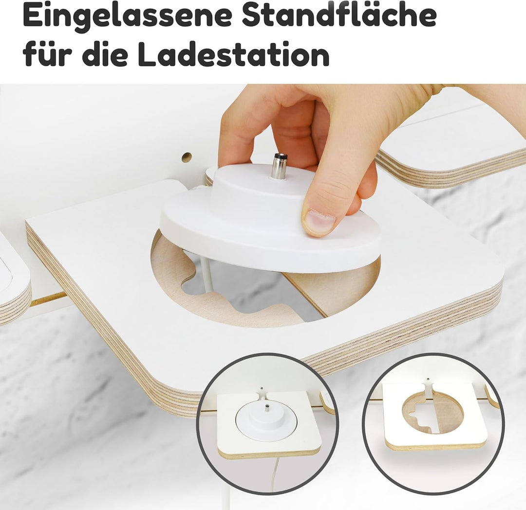stadtecken Kinder Holzregal für Toniebox & Tonies – Wolkenform | Platz für ca. 27 Tonies | Wandregal