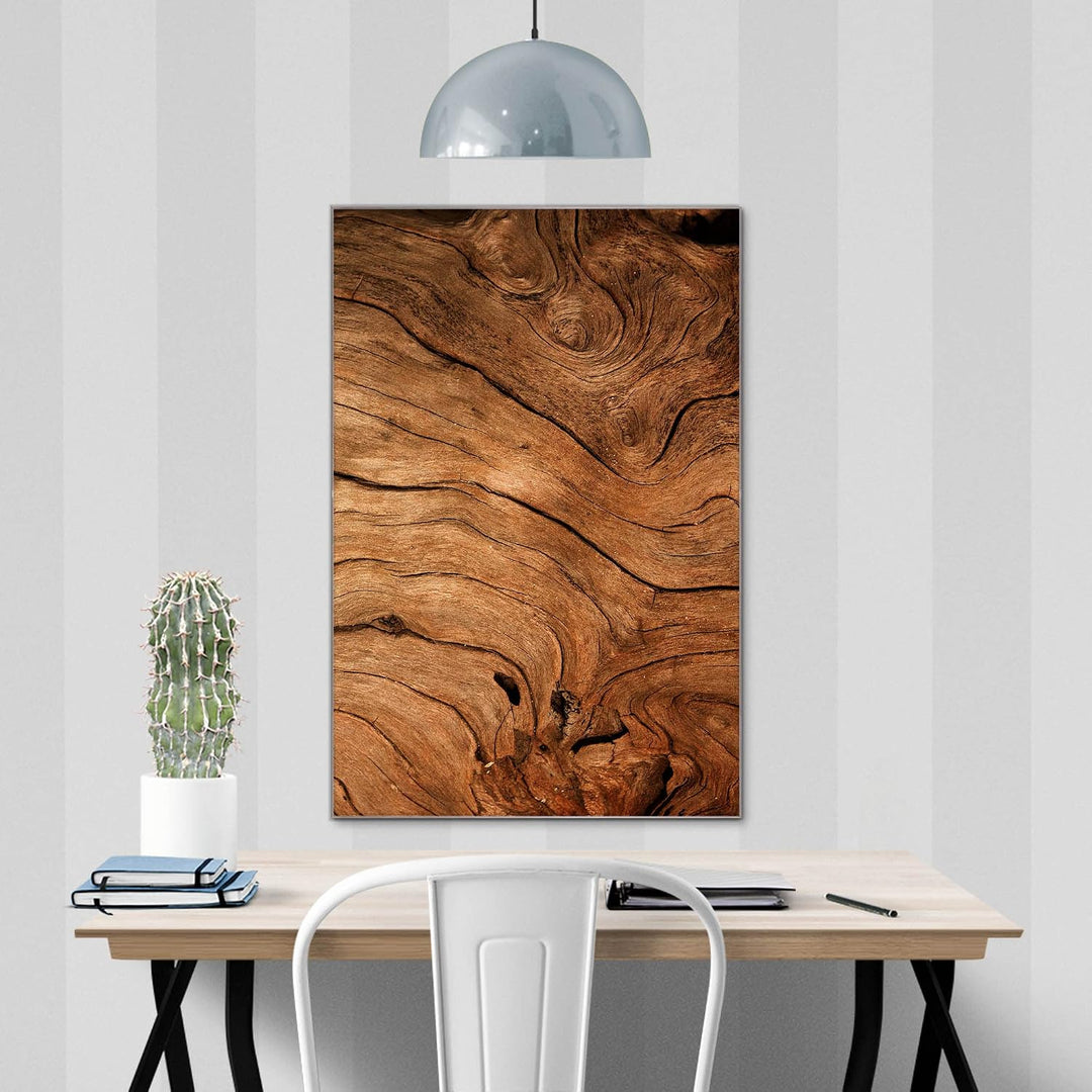 banjado® Glas Magnettafel mit 4 Magneten - Magnetwand 50x75cm mit Motiv Trockenes Holz - Memoboard/P