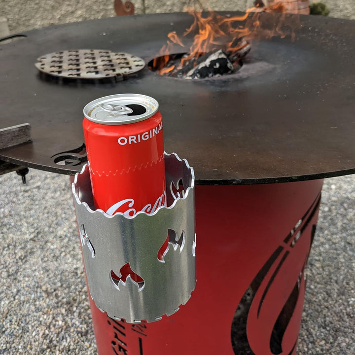 Grillrost.com Das Original Flaschenhalter montierbar an alle Feuerplatten mit 3-10mm Stärke | mit in