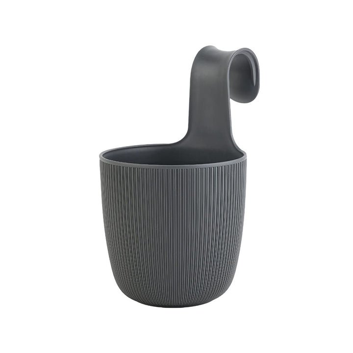 1 x Blumentopf zum Hängen, integriertes Drainagesystem, Farbe: Anthrazit, Ø 15 cm, Pflanztopf-Kübel,