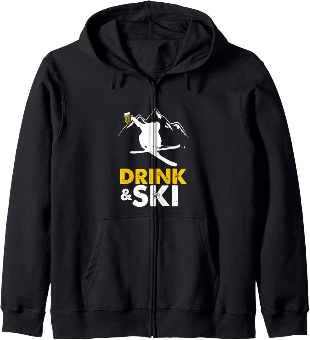 Drink & Ski Bier Skifahrer Geschenk Kapuzenjacke