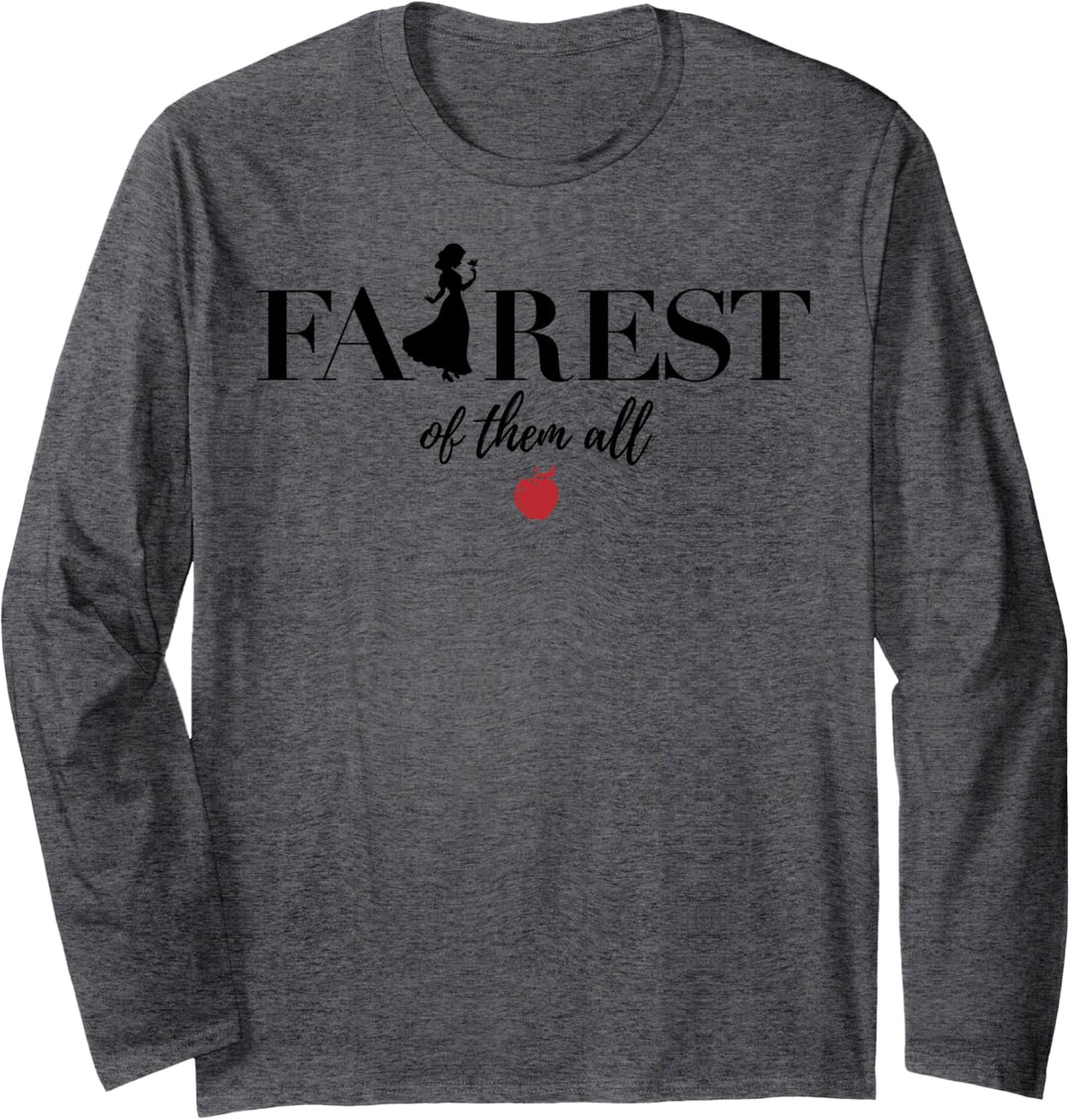 Disney Snow White Fairest Silhouette Text Langarmshirt
