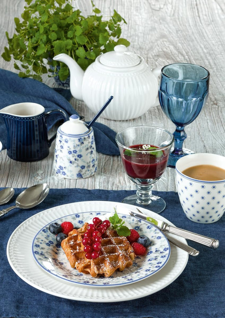 Greengate Teekanne HARMONY Weiss Kanne Porzellan Geschirr mit Blumen 1 Liter