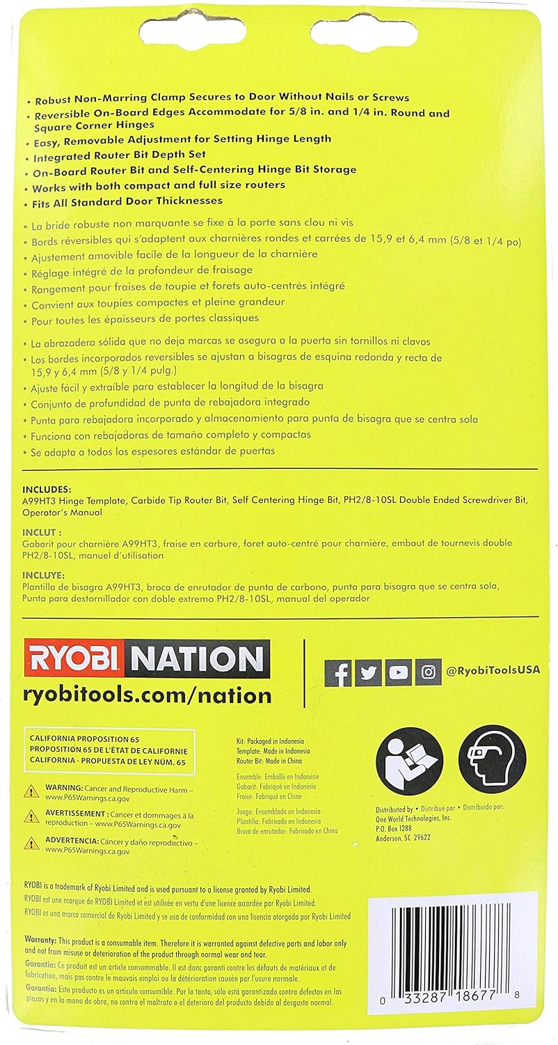 Ryobi A99HT3 Türscharnier Einbauset / Mortizer