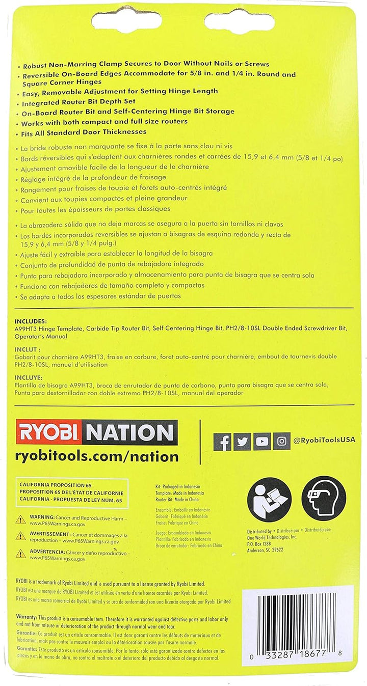 Ryobi A99HT3 Türscharnier Einbauset / Mortizer