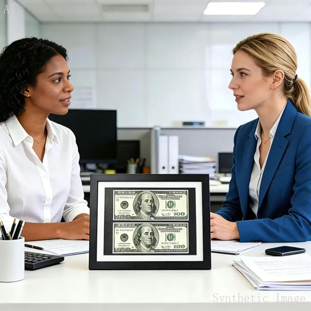 Dollarschein Schein-Display-Rahmen,Rahmen für Wand,HD-Glas,Mit schwarzer Rahmen.