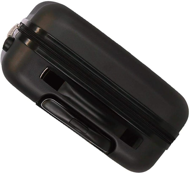 Roll Road India Kabinenkoffer Schwarz 40x55x20 cms Hartschalen ABS Kombinationsschloss 37L 2,5Kgs 4