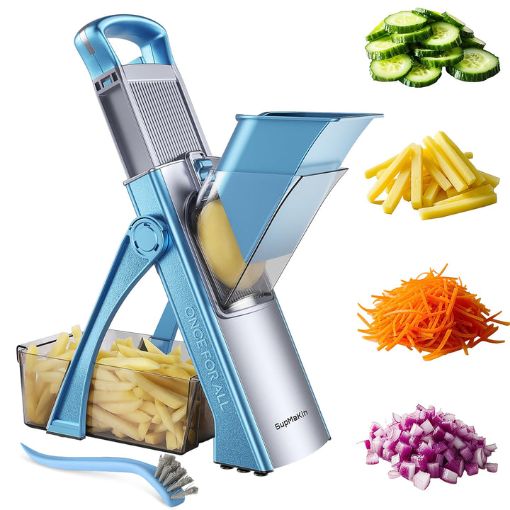 ONCE FOR ALL Gemüseschneider, Verstellbar Gemüsehobel Mandoline Vegetable Slicer Kartoffelschneider