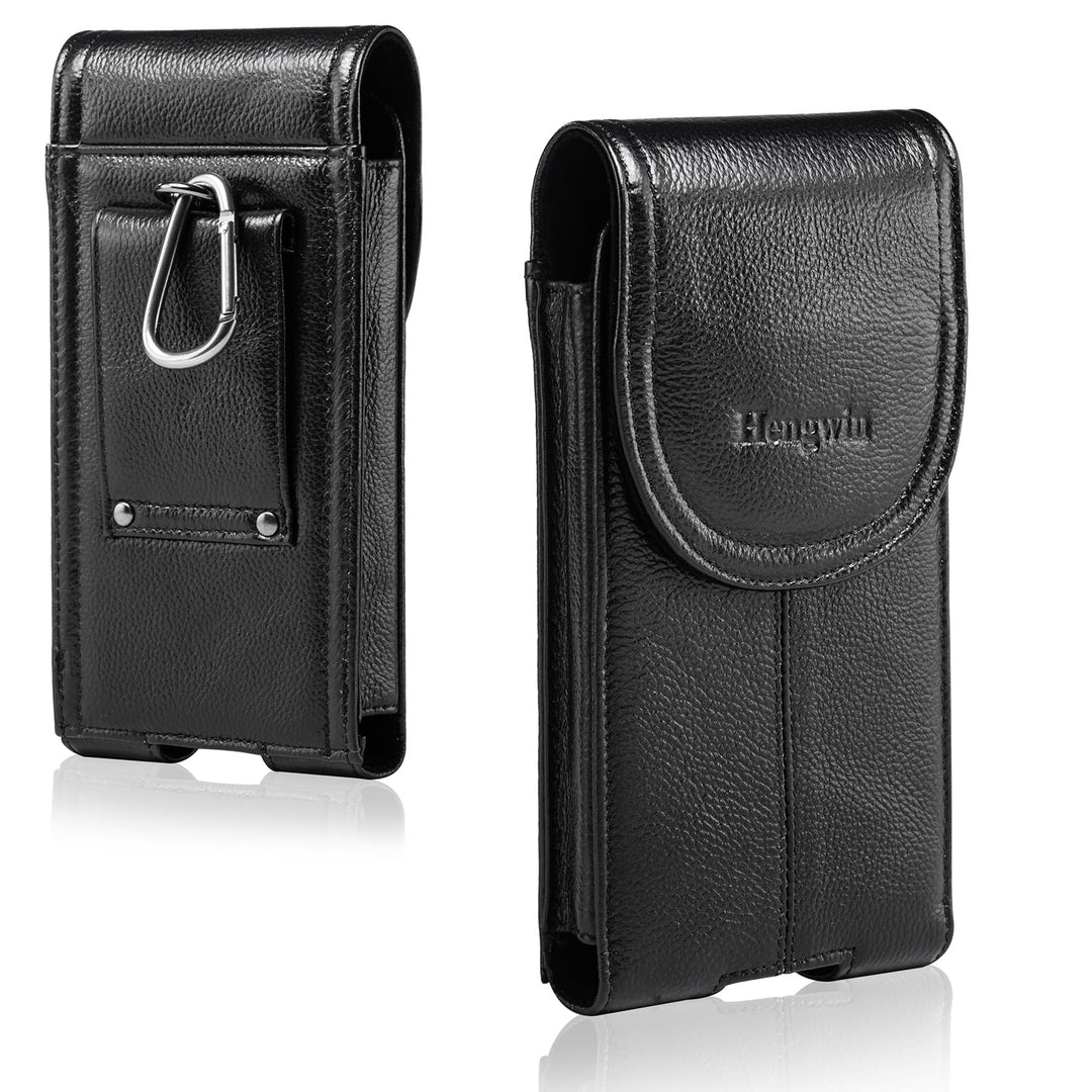 Hengwin Echtes Leder Handy Holster, Gürteltasche mit Gürtelclip für iPhone 14 Plus, 14 Pro Max, 13 P