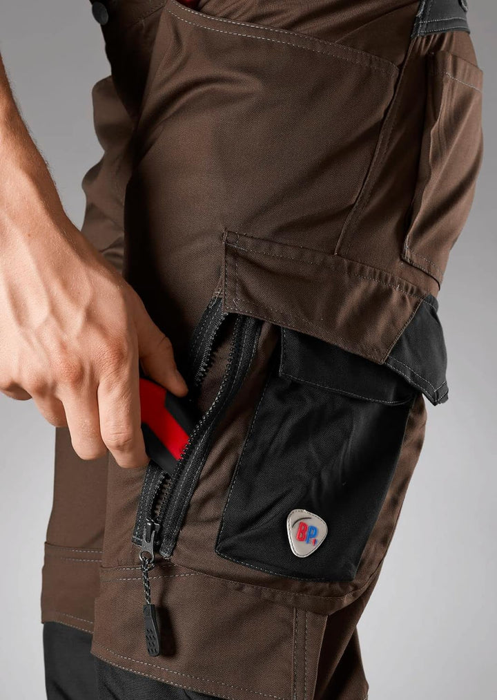 BP 1998-570-4832 Arbeitshose mit Kniepolstertaschen - Schlanke Silhouette - Elastischer Rückengurt -