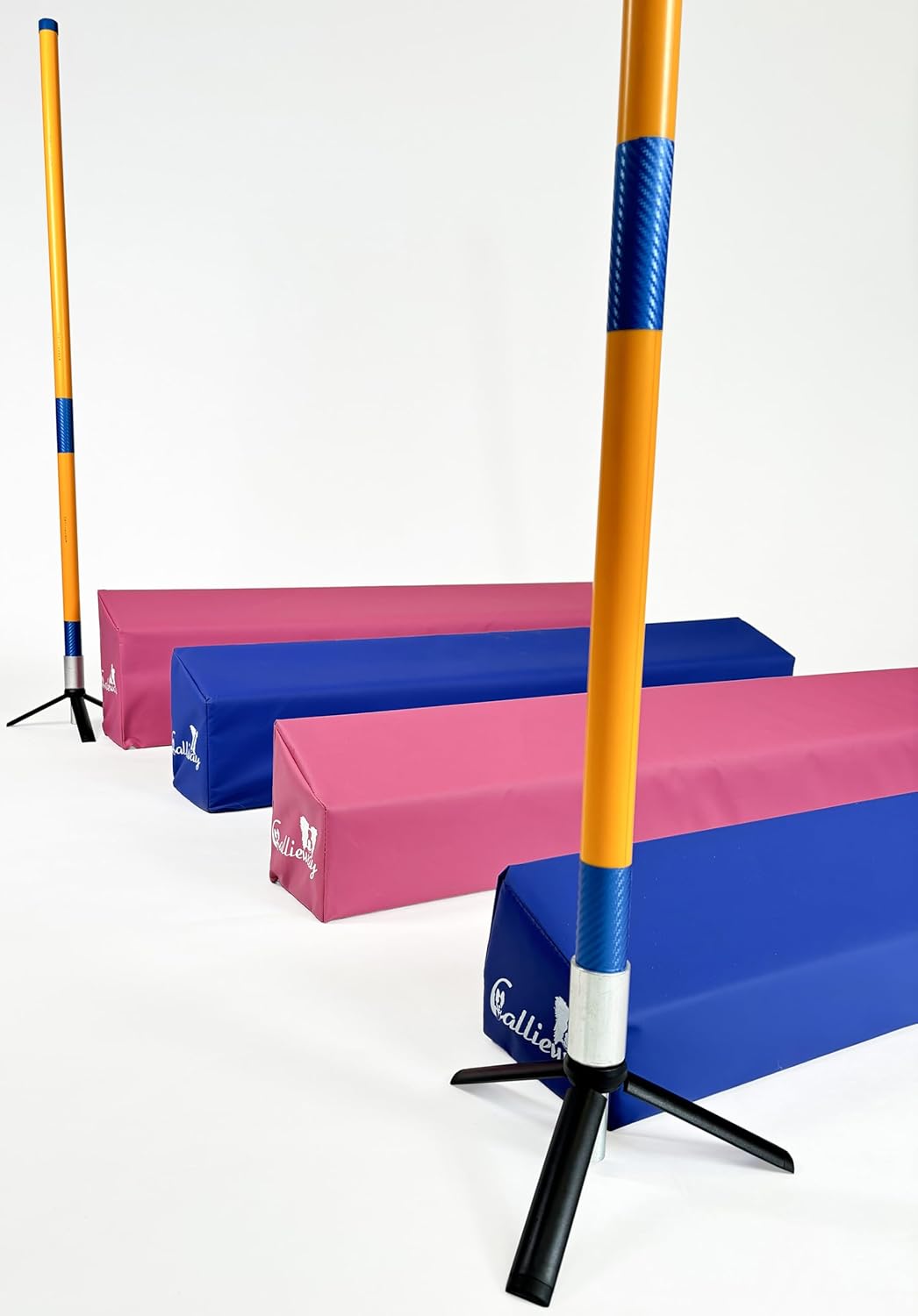 Callieway Agility Soft-Weitsprung - FCI konform (inkl. 4 Ecksteher in orange) blau/himbeer inkl. Eck