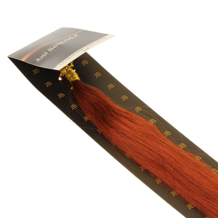 hair2heart 200 x Microring I-Tip Extensions aus Echthaar, 40cm, 0,5g Strähnen, glatt - Farbe 350 kup