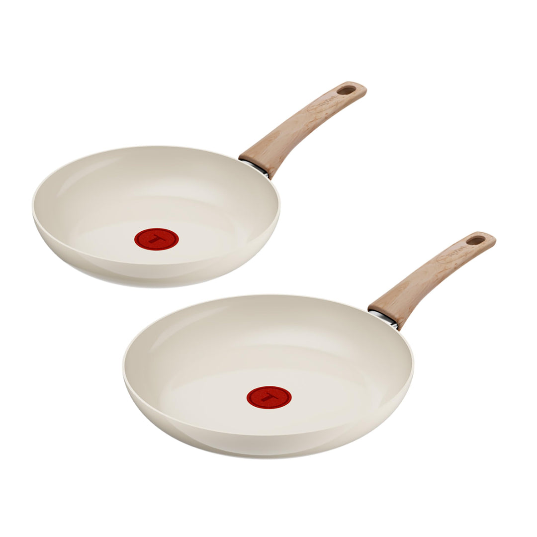 Tefal Reflect On 2-tlg. Pfannen-Set, 24/28 cm, keramische Antihaftbeschichtung, recycelter Aluminium