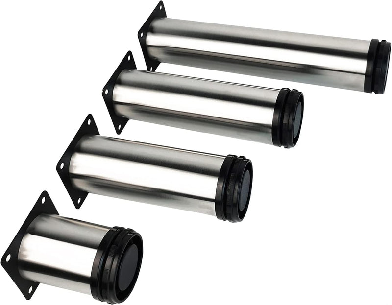 Qrity 8X Tischbeine Edelstahl, Füsse verstellbar, möbelfüsse verstellbar füsse für möbel, Beine für