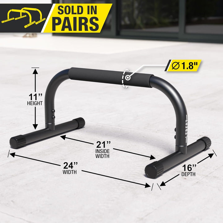 Lebert Fitness Parallettes - Calisthenics Equipment ✓ Dip Station ✓ Push Up Stand Bar ✓ Bodyweight E