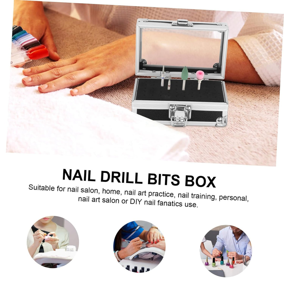 VICASKY 50löcher Nagelbohrer-aufbewahrungsbox Mit Halterung Für Fräser Organizer Für Nagelstudio Und