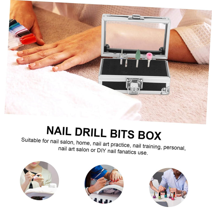 VICASKY 50löcher Nagelbohrer-aufbewahrungsbox Mit Halterung Für Fräser Organizer Für Nagelstudio Und