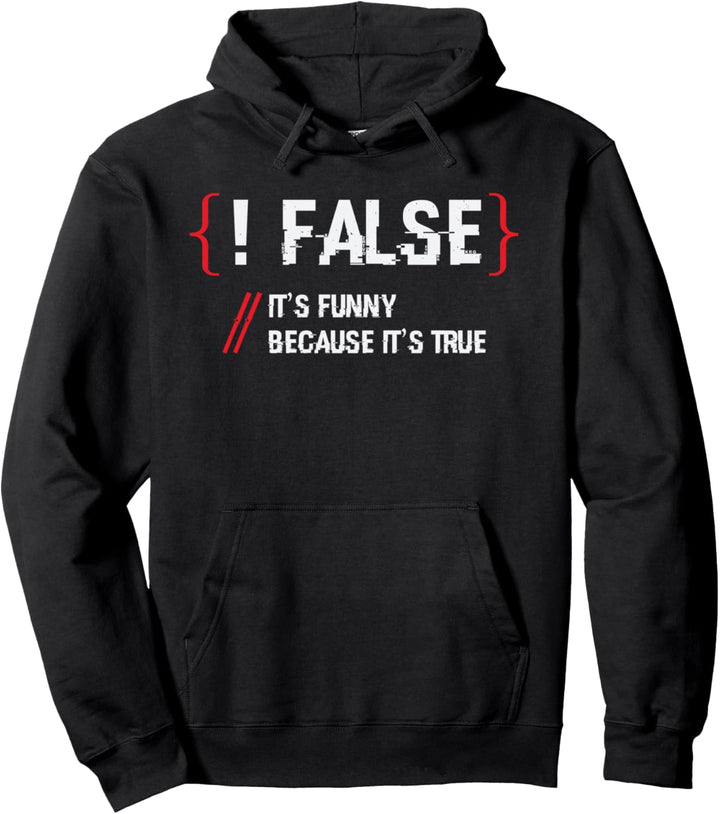 !False Its Funny Because Its True Programmierer Pullover Hoodie