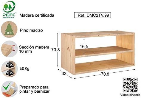 ASTIGARRAGA KIT LINE Europe & Nature TV-Bank, Holz, 36,2 x 33 x 70,8 cm