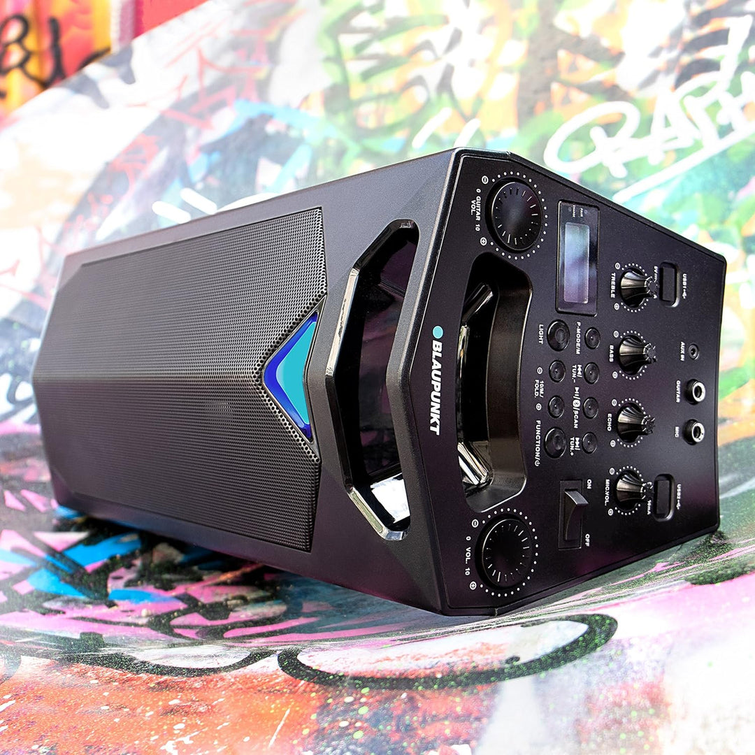 BLAUPUNKT PS 500 Party-Lautsprecher, Musikanlage mit integriertem Akku, 40W RMS, Bluetooth, USB, Aux