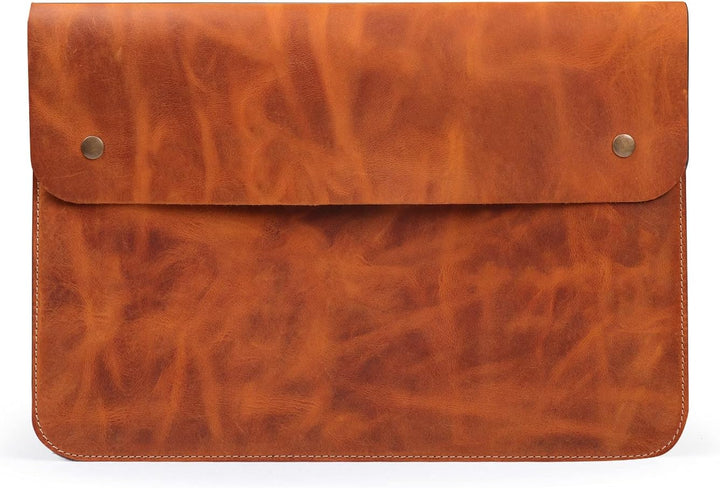 MegaGear Unisex Adult MG1969 MacBook Tasche aus echtem Leder, Camel Camel 13-13.3 inches, Camel 13-1