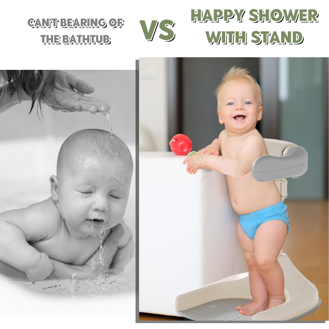 Baby Dusche Ständer, Einstellbarer Kleinkind Shower Stand Support mit AntiRutsch-Basis, Baby Badewan