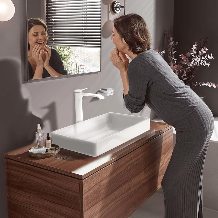 hansgrohe Waschtischarmatur Vivenis, Wasserhahn Bad mit Auslauf Höhe 250 mm, mit Zugstange, Badarmat