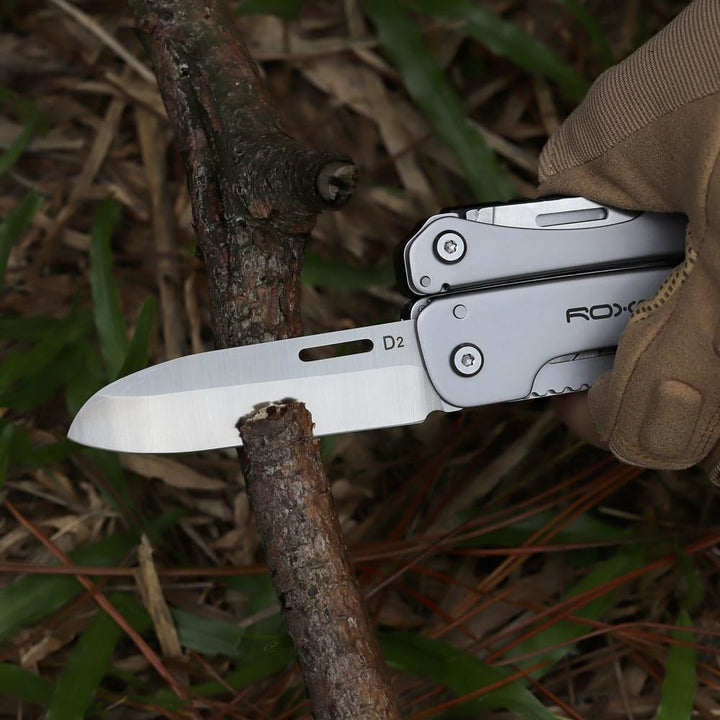 ROXON S803E Elite - Update D2 Messer Multitool Zange mit 20 Funktionen Survival EDC Tool mit Flint R