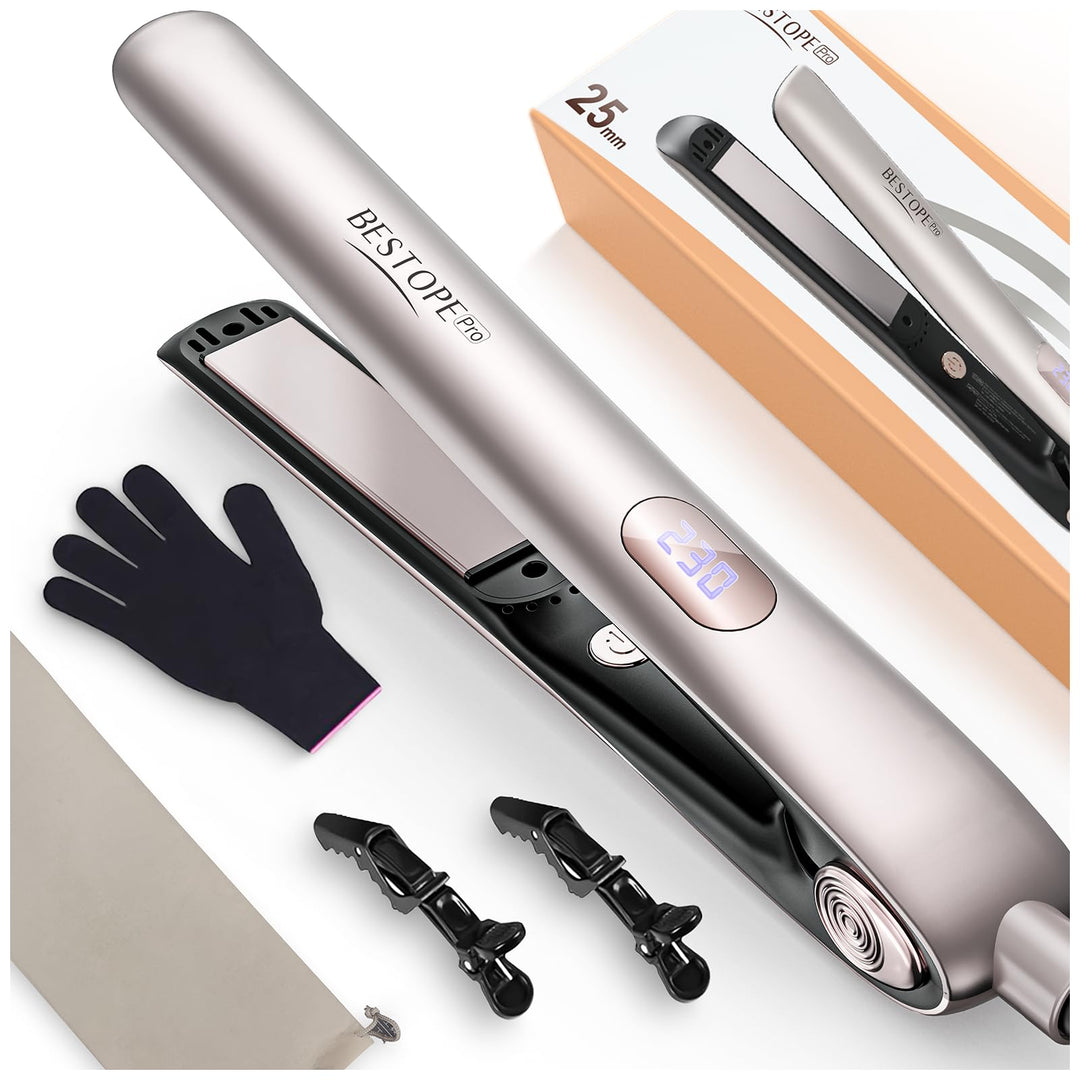 Glätteisen Locken und Glätten - Professional Ionen Haarglätter Weniger Frizz &amp; Statische Aufladung,