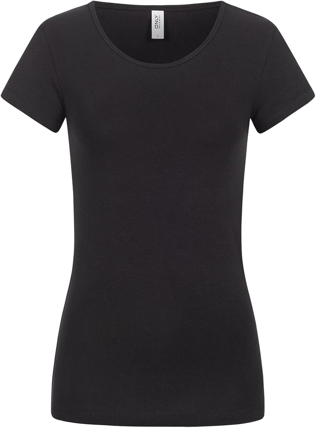 ONLY Damen T-Shirt Onllive Love Life Basic Damenshirt L 3er Pack Schwarz (Black), L 3er Pack Schwarz
