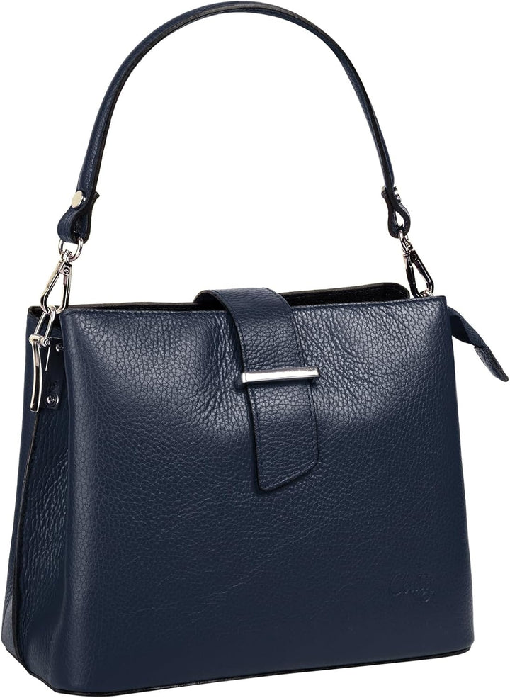 Handtasche Echt Leder Damen Made in Italy, Tragetasche, Umhängetasche, Abendtasche aus Leder 021791