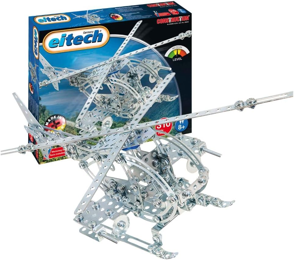 Eitech 00205 Metallbaukasten - Helikopter, Hubschrauber, Modellbausatz für Kinder ab 8 Jahren, 310 B