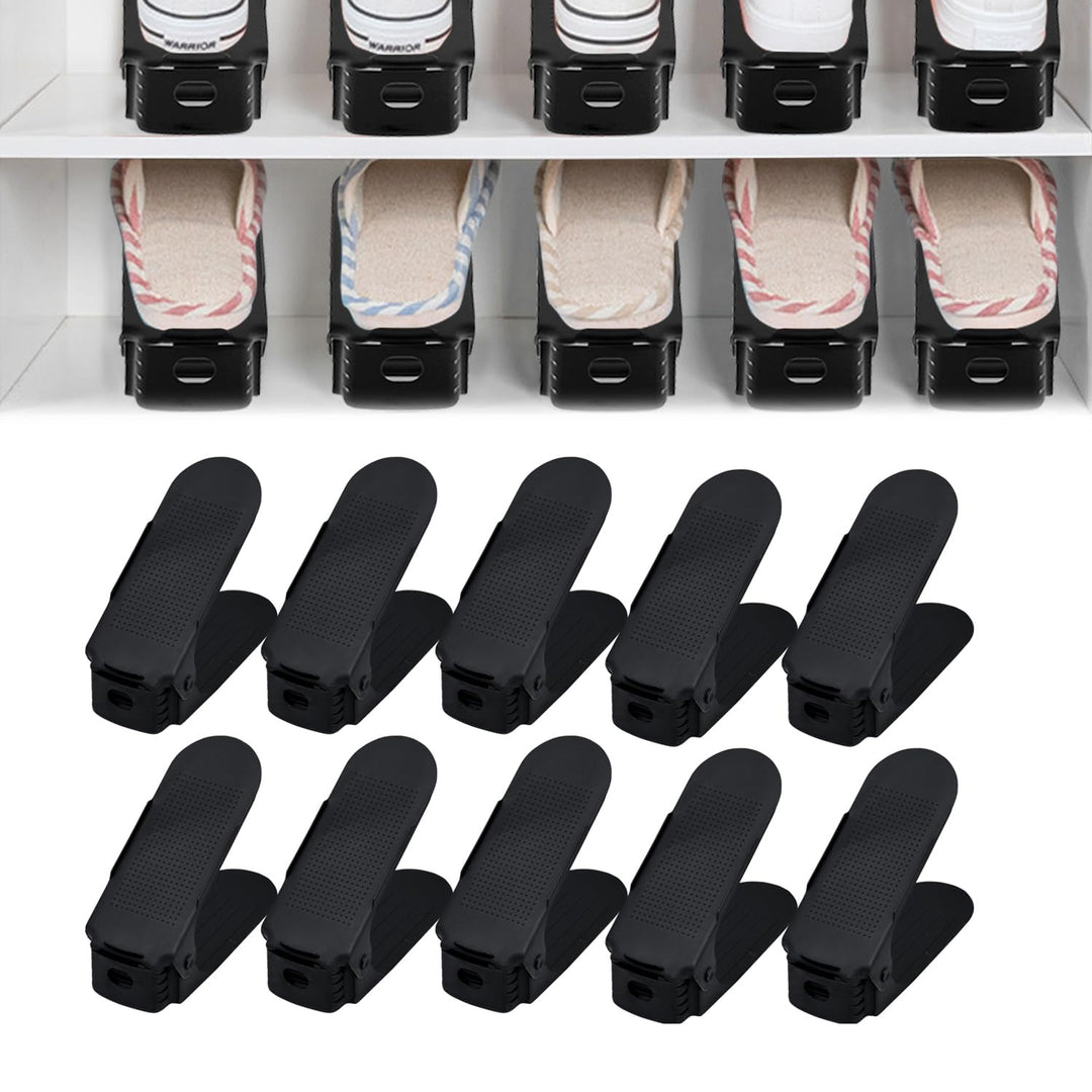 NAIZY 30 Stück Einstellbare Schuhregal Schuhstapler Schuhorganizer Platzsparend PP-Material 3 Höhenv