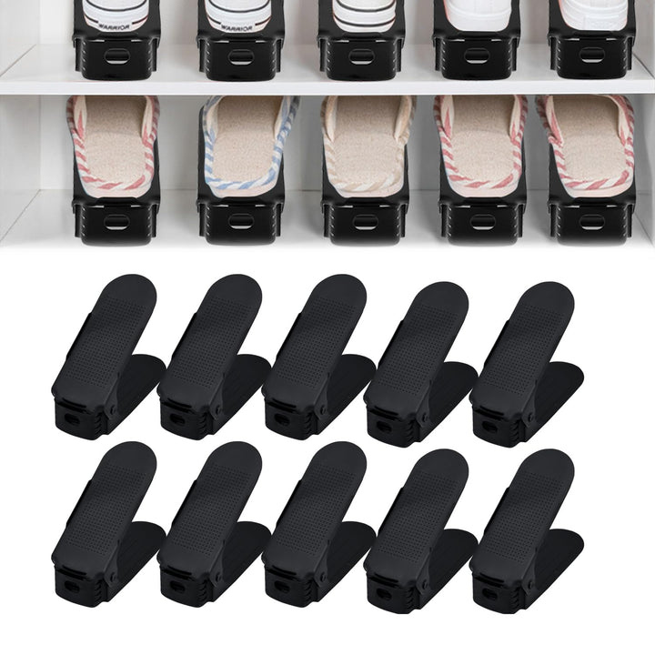 NAIZY 20 Stück Einstellbare Schuhregal Schuhstapler Schuhorganizer Platzsparend PP-Material 3 Höhenv
