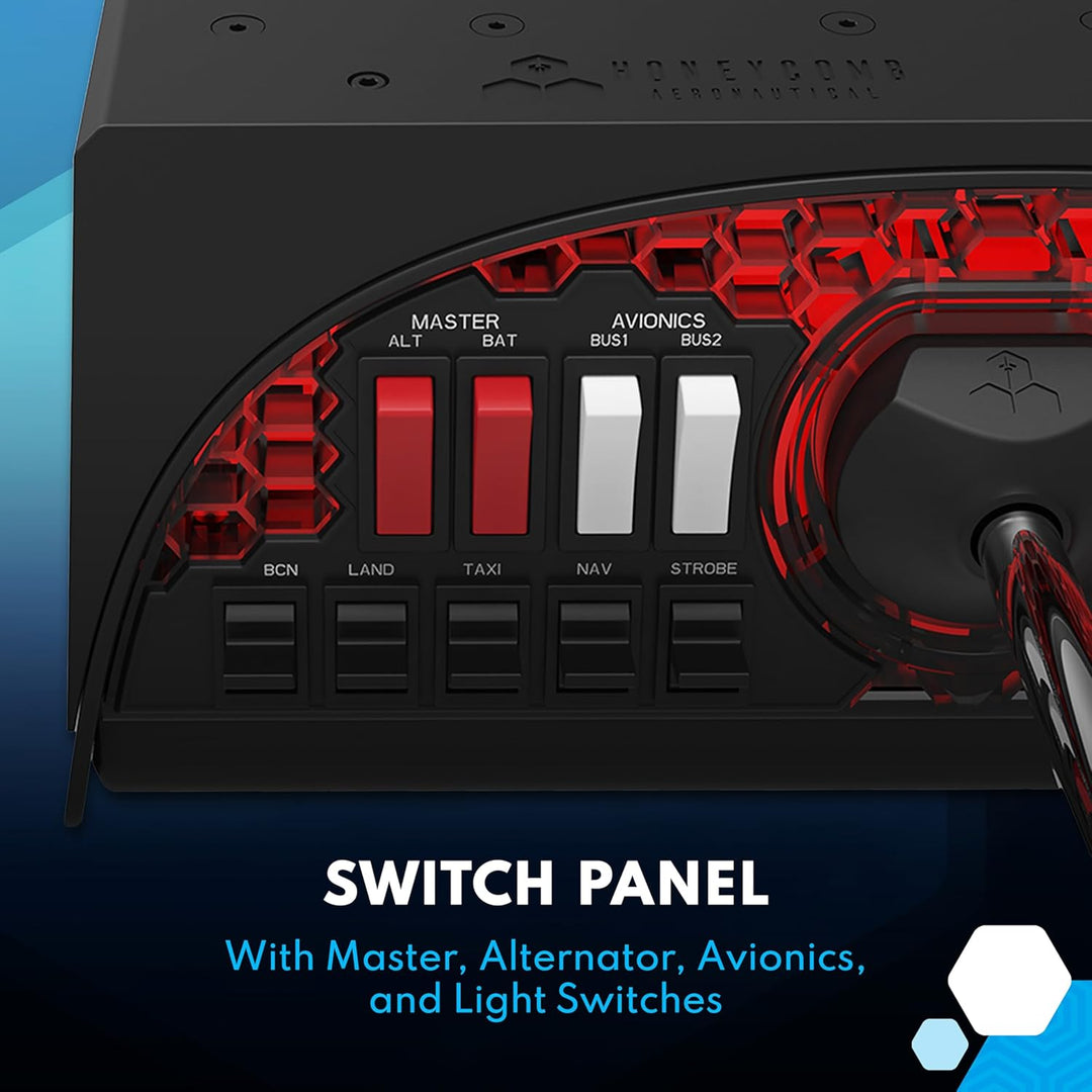 HONEYCOMB Aeronautical Alpha Flight Controls Yoke & Switch Panel in Luftfahrt-Qualität für Flug-Simu
