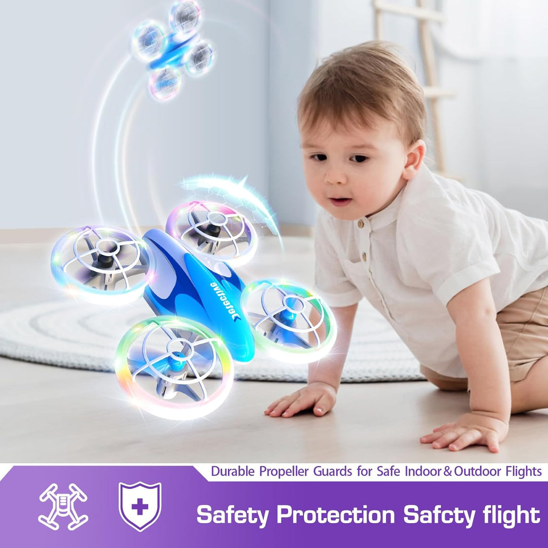 RC Drohne für Kinder und Anfänger, Mini Quadcopter mit LED-Lichtern und 3D-Flips, einfach zu fliegen