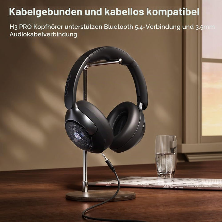 QCY H3 PRO Over Ear kopfhörer Bluetooth,50db Adaptives aktives Noise Cancelling mit Mehreren Modi,Hi