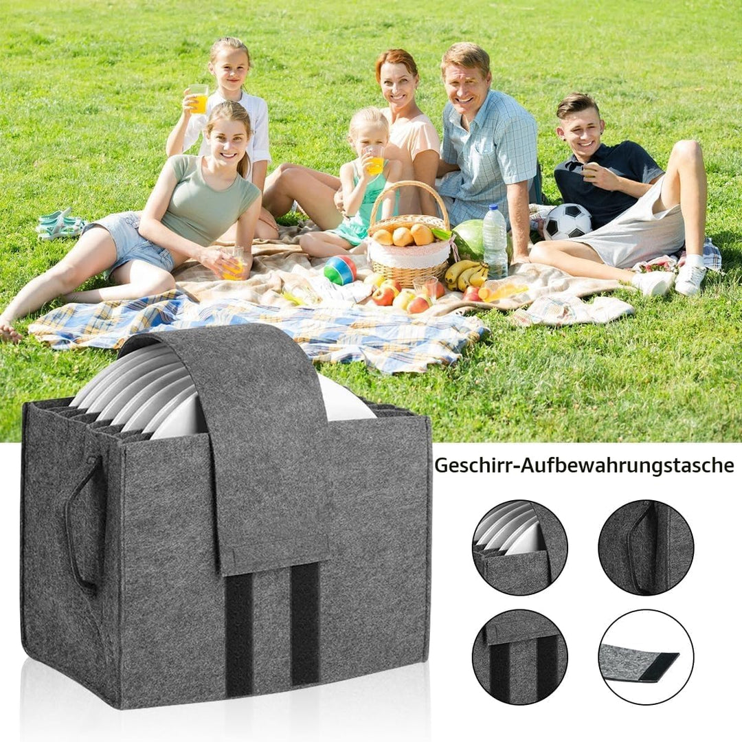 2 Stück Bestecktasche Camping, Tellerhalter Wohnmobil, Camping Geschirr Aufbewahrung, Tassenhalter G