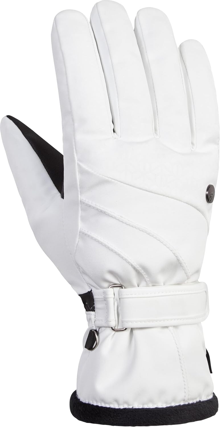 Ziener Damen Kasa Ski-Handschuhe/Wintersport | extra warm, atmungsaktiv, G-Loft 8.5 Weiss, 8.5 Weiss