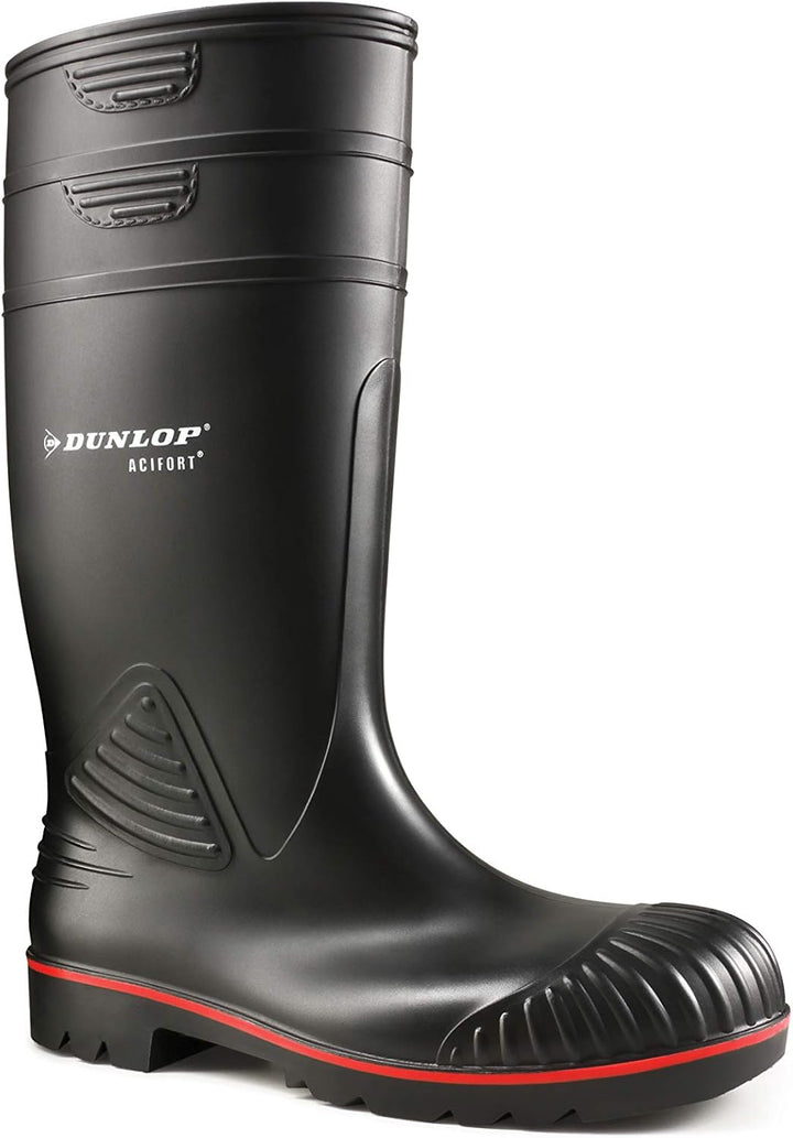 DUNLOP Acifort Heavy Duty Full Safety Wellington Black 46 EU Schwarz, 46 EU Schwarz