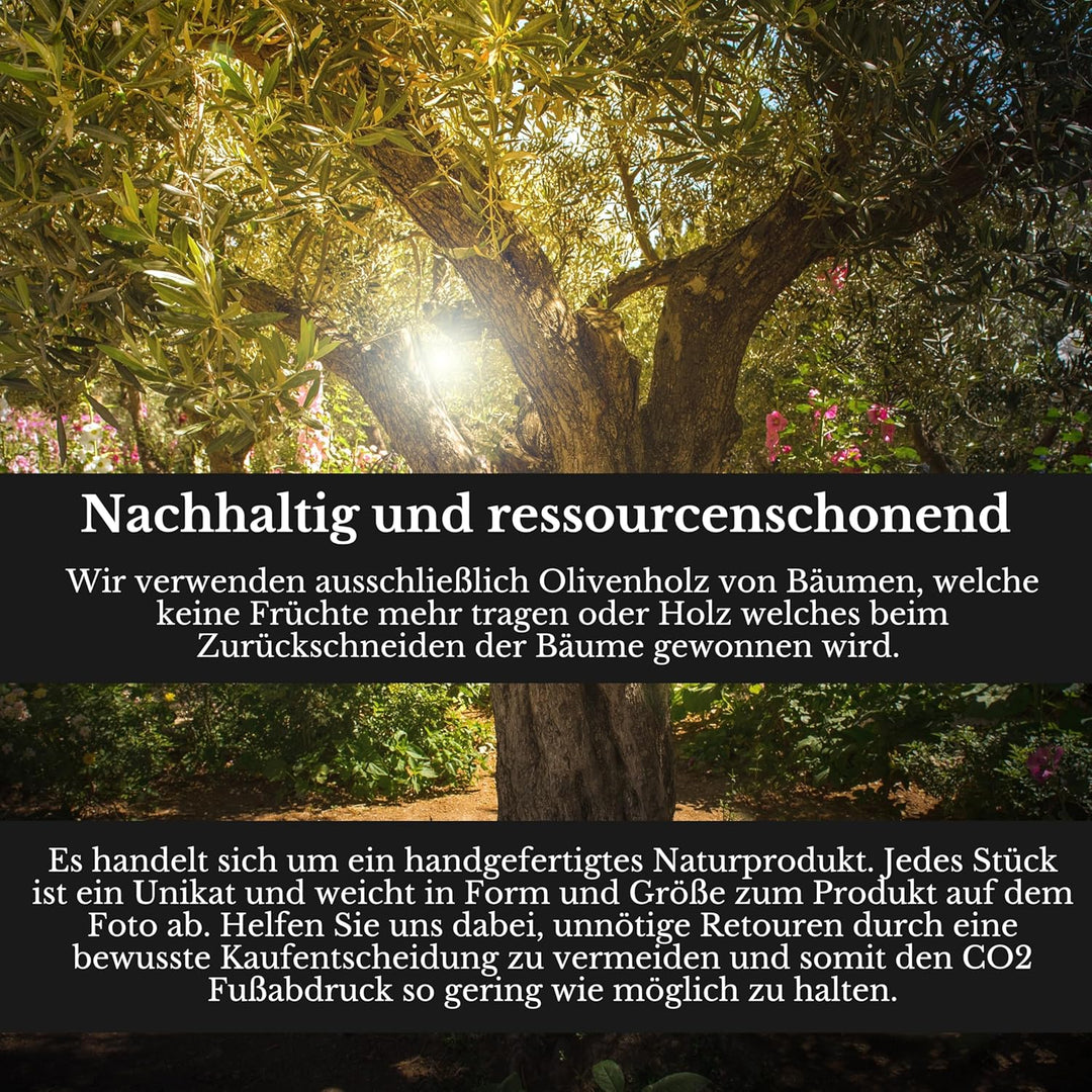 Olivenholzbrett inkl. Porzellanschale - rustikales Schneidebrett/Servierbrett mit Dipschälchen, Holz