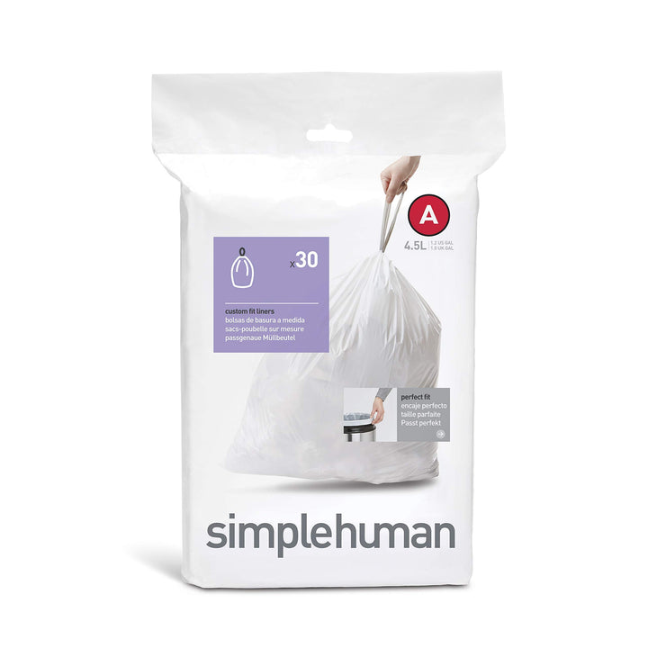 simplehuman Code A massgefertigte Einlagen, (30 Einlagen), 4,5 l, Weiss